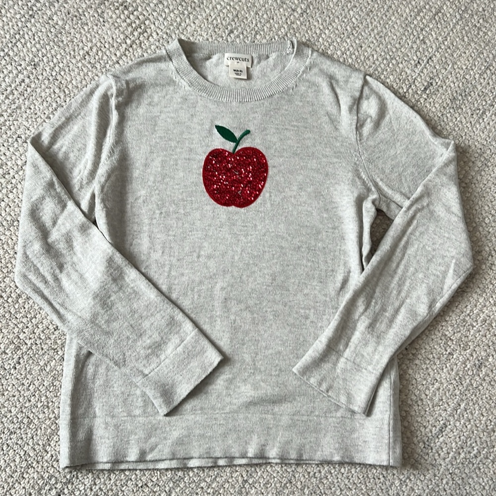 Crewcuts girls sweater size M (8-9) with Apple appliqué